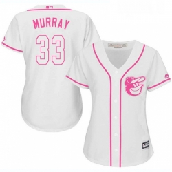 Womens Majestic Baltimore Orioles 33 Eddie Murray Authentic White Fashion Cool Base MLB Jersey