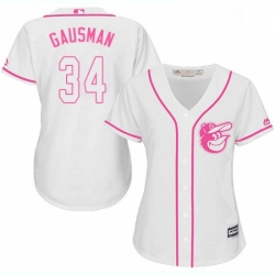 Womens Majestic Baltimore Orioles 34 Kevin Gausman Authentic White Fashion Cool Base MLB Jersey