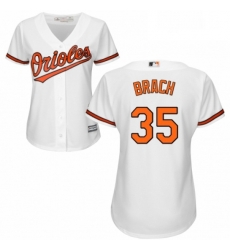 Womens Majestic Baltimore Orioles 35 Brad Brach Replica White Home Cool Base MLB Jersey 