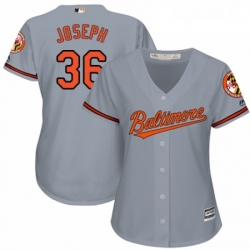 Womens Majestic Baltimore Orioles 36 Caleb Joseph Authentic Grey Road Cool Base MLB Jersey 