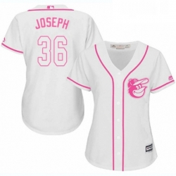 Womens Majestic Baltimore Orioles 36 Caleb Joseph Replica White Fashion Cool Base MLB Jersey 