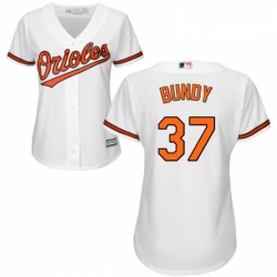 Womens Majestic Baltimore Orioles 37 Dylan Bundy Authentic White Home Cool Base MLB Jersey