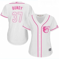 Womens Majestic Baltimore Orioles 37 Dylan Bundy Replica White Fashion Cool Base MLB Jersey