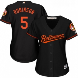 Womens Majestic Baltimore Orioles 5 Brooks Robinson Authentic Black Alternate Cool Base MLB Jersey