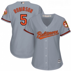 Womens Majestic Baltimore Orioles 5 Brooks Robinson Authentic Grey Road Cool Base MLB Jersey