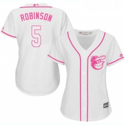 Womens Majestic Baltimore Orioles 5 Brooks Robinson Replica White Fashion Cool Base MLB Jersey