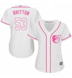 Womens Majestic Baltimore Orioles 53 Zach Britton Authentic White Fashion Cool Base MLB Jersey