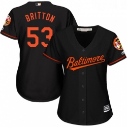 Womens Majestic Baltimore Orioles 53 Zach Britton Replica Black Alternate Cool Base MLB Jersey