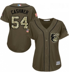 Womens Majestic Baltimore Orioles 54 Andrew Cashner Authentic Green Salute to Service MLB Jersey 
