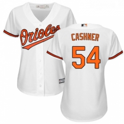 Womens Majestic Baltimore Orioles 54 Andrew Cashner Replica White Home Cool Base MLB Jersey 
