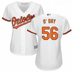 Womens Majestic Baltimore Orioles 56 Darren ODay Authentic White Home Cool Base MLB Jersey