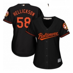 Womens Majestic Baltimore Orioles 58 Jeremy Hellickson Authentic Black Alternate Cool Base MLB Jersey 