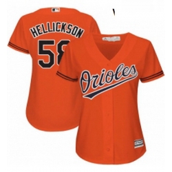 Womens Majestic Baltimore Orioles 58 Jeremy Hellickson Authentic Orange Alternate Cool Base MLB Jersey 