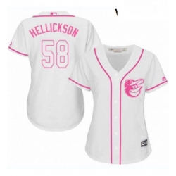 Womens Majestic Baltimore Orioles 58 Jeremy Hellickson Replica White Fashion Cool Base MLB Jersey 