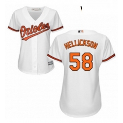 Womens Majestic Baltimore Orioles 58 Jeremy Hellickson Replica White Home Cool Base MLB Jersey 