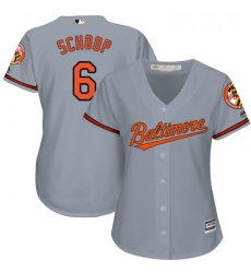 Womens Majestic Baltimore Orioles 6 Jonathan Schoop Authentic Grey Road Cool Base MLB Jersey