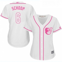 Womens Majestic Baltimore Orioles 6 Jonathan Schoop Authentic White Fashion Cool Base MLB Jersey