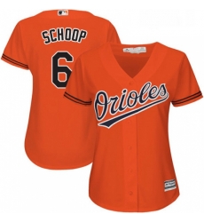 Womens Majestic Baltimore Orioles 6 Jonathan Schoop Replica Orange Alternate Cool Base MLB Jersey