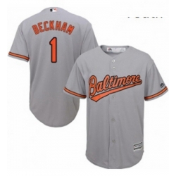 Youth Majestic Baltimore Orioles 1 Tim Beckham Replica Grey Road Cool Base MLB Jersey 
