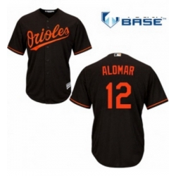 Youth Majestic Baltimore Orioles 12 Roberto Alomar Authentic Black Alternate Cool Base MLB Jersey 