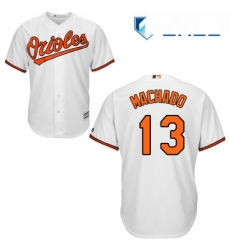 Youth Majestic Baltimore Orioles 13 Manny Machado Authentic White Home Cool Base MLB Jersey