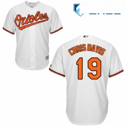 Youth Majestic Baltimore Orioles 19 Chris Davis Authentic White Home Cool Base MLB Jersey