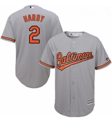 Youth Majestic Baltimore Orioles 2 JJ Hardy Replica Grey Road Cool Base MLB Jersey