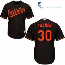 Youth Majestic Baltimore Orioles 30 Chris Tillman Replica Black Alternate Cool Base MLB Jersey