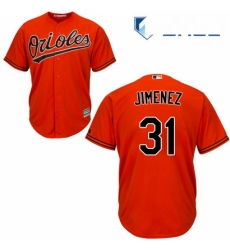 Youth Majestic Baltimore Orioles 31 Ubaldo Jimenez Authentic Orange Alternate Cool Base MLB Jersey