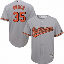 Youth Majestic Baltimore Orioles 35 Brad Brach Authentic Grey Road Cool Base MLB Jersey 