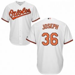 Youth Majestic Baltimore Orioles 36 Caleb Joseph Authentic White Home Cool Base MLB Jersey 