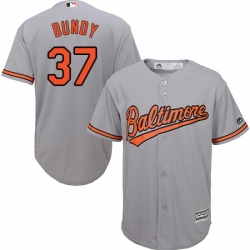 Youth Majestic Baltimore Orioles 37 Dylan Bundy Replica Grey Road Cool Base MLB Jersey