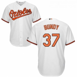 Youth Majestic Baltimore Orioles 37 Dylan Bundy Replica White Home Cool Base MLB Jersey