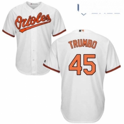 Youth Majestic Baltimore Orioles 45 Mark Trumbo Authentic White Home Cool Base MLB Jersey
