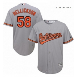 Youth Majestic Baltimore Orioles 58 Jeremy Hellickson Authentic Grey Road Cool Base MLB Jersey 