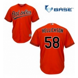 Youth Majestic Baltimore Orioles 58 Jeremy Hellickson Authentic Orange Alternate Cool Base MLB Jersey 