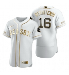 Boston Red Sox 16 Andrew Benintendi White Nike Mens Authentic Golden Edition MLB Jersey