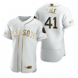 Boston Red Sox 41 Chris Sale White Nike Mens Authentic Golden Edition MLB Jersey