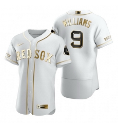 Boston Red Sox 9 Ted Williams White Nike Mens Authentic Golden Edition MLB Jersey