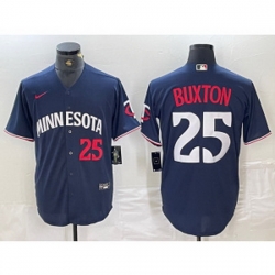 MLB Twins 25 Byron Buxton Navy Nike Cool Base Men Jersey