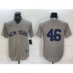 MLB Yankees 46 Andy Pettitte Grey Nike Cool Base Men Jersey