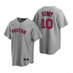 Men Boston Red Sox 10 Trevor Story Grey Cool Base Stitched Baseball jersey