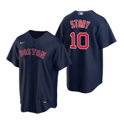 Men Boston Red Sox 10 Trevor Story Navy Cool Base Stitched Baseball jersey
