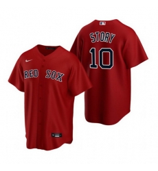 Men Boston Red Sox 10 Trevor Story Red Cool Base Stitched Baseball jersey
