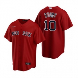 Men Boston Red Sox 10 Trevor Story Red Cool Base Stitched Baseball jersey