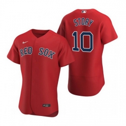 Men Boston Red Sox 10 Trevor Story Red Flex Base Stitched Baseball jersey