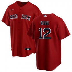 Men Boston Red Sox 12 Connor Wong Red Cool Base Stitched Jersey