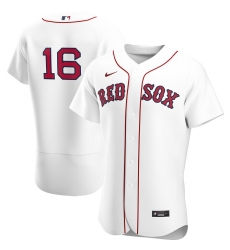 Men Boston Red Sox 16 Andrew Benintendi Men Nike White Home 2020 Flex Base Player MLB Jersey