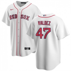 Men Boston Red Sox 47 Enmanuel Valdez White Cool Base Stitched Baseball Jersey