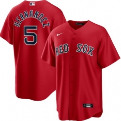 Men Boston Red Sox 5 Kike Hernandez Red Cool Base Stitched Baseball jersey